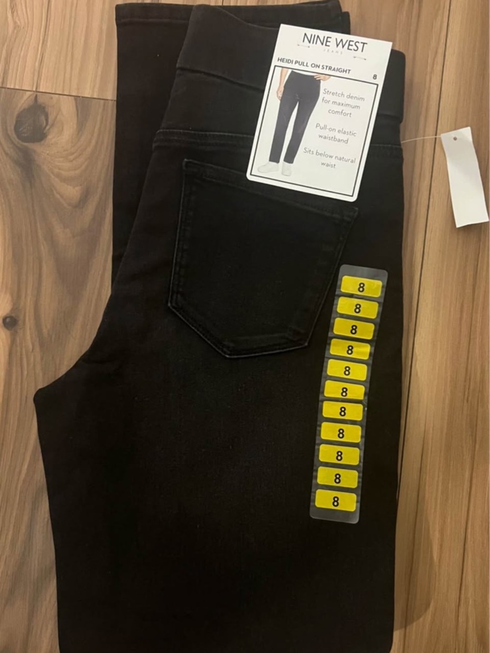 Nine West Black Straight Pull-On Jeans